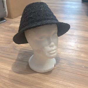 NWT. Woman’s sparkly black fedora from White House Black Market.